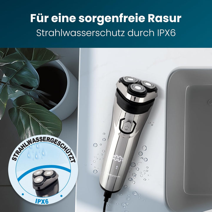 ProfiCare® Rasierer Herren elektrisch | 3-fach Schersystem | flexible Scherköpfe | mit Langharschnei
