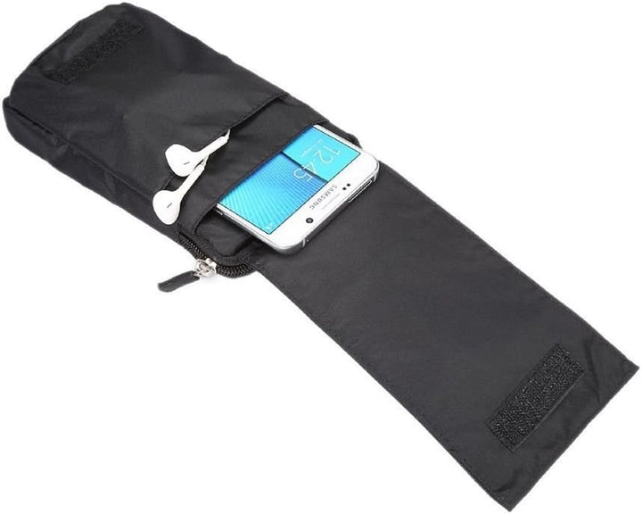 Multi-Functional Universal Vertical Stripes Pouch Bag Case Zipper Closing Carabiner for Sony Xperia