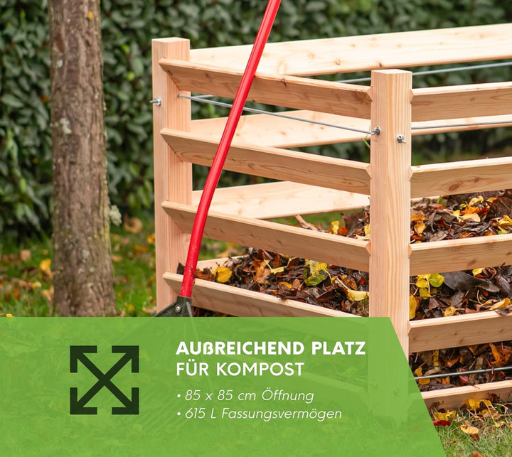 Westmann Holz Komposter Konni S | Lärchenholz FSC-Zertifiziert | Robustes & wartungsarmes Holz | Nat