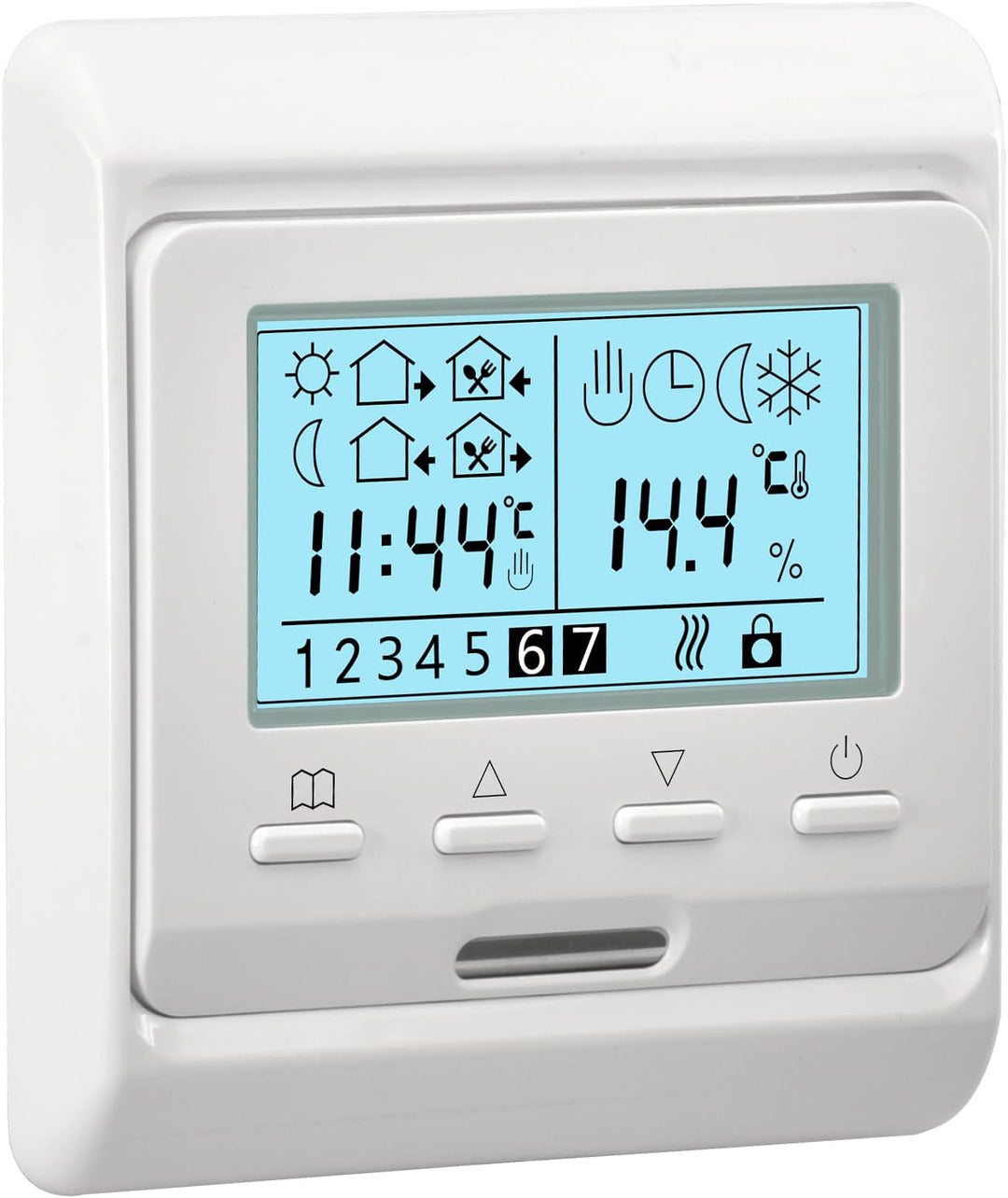 Heschen LCD Digital Wöchentliches Programmier Thermostat, HS-E806, 230VAC 3Ampere, Regler für Fussbo