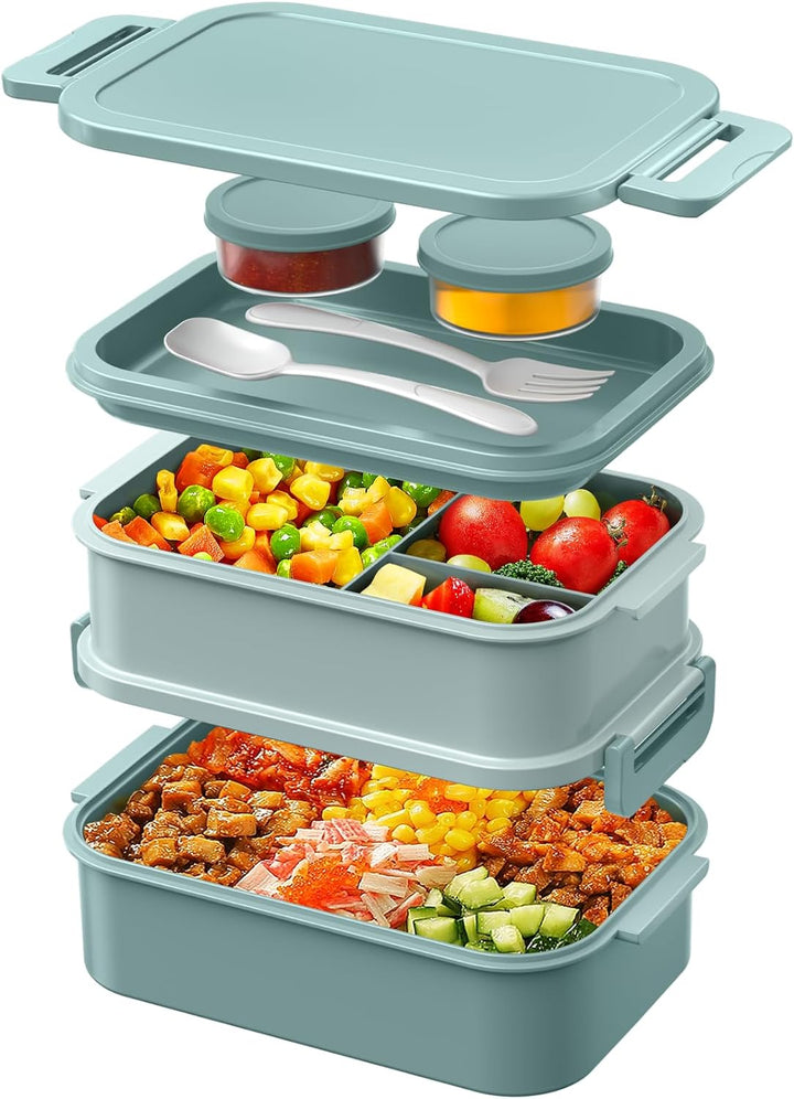 WayEee Lunchbox Erwachsene 2130ml Gross Volumen Bento Box Auslaufsicher Brotdose Erwachsene BPA Frei