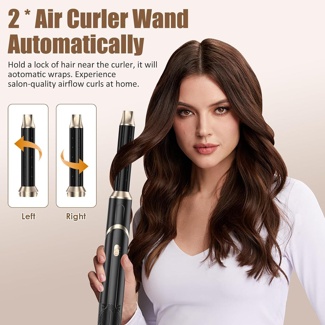 Air Styler Set, Warmluftbürste, Föhnbürste 1000W, Rundbürstenföhn mit 3 Temperatur, Haartrockner Neg