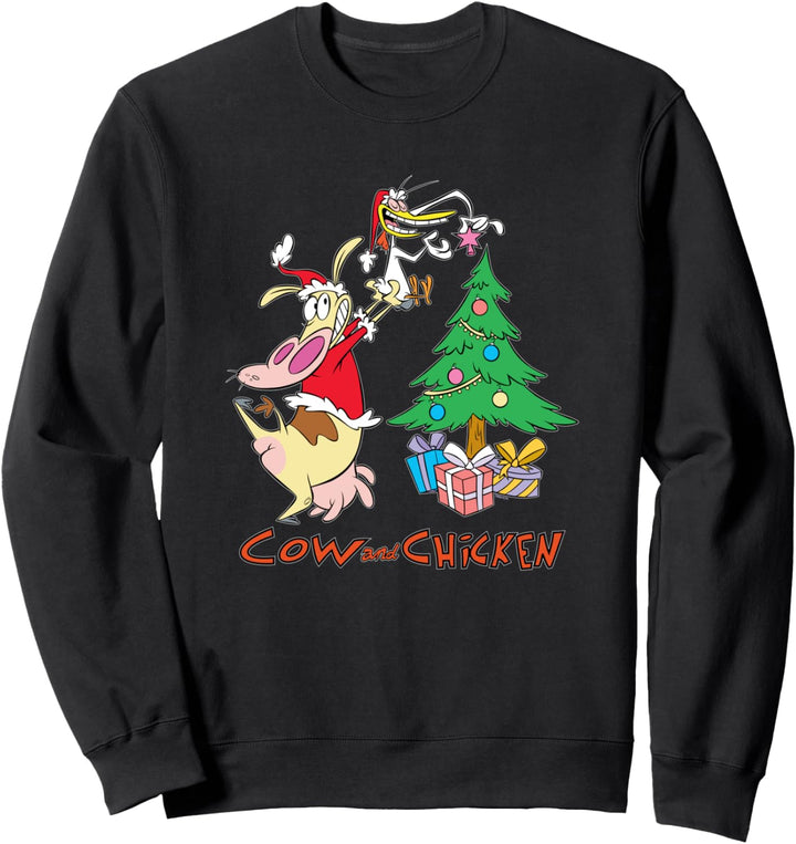 Weihnachten Cartoon Network Cow And Chicken Christmas Tree Sweatshirt