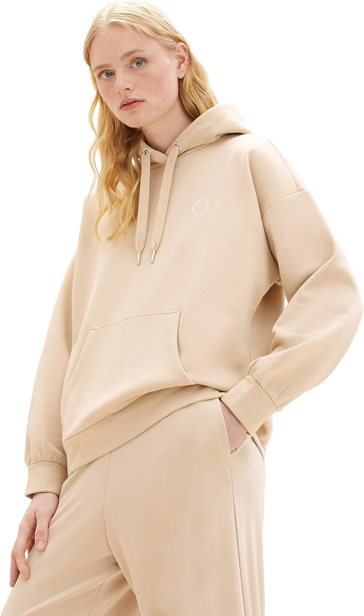 TOM TAILOR Denim Damen Denim Basic Hoodie XL 31700-dusty Sand Beige, XL 31700-dusty Sand Beige