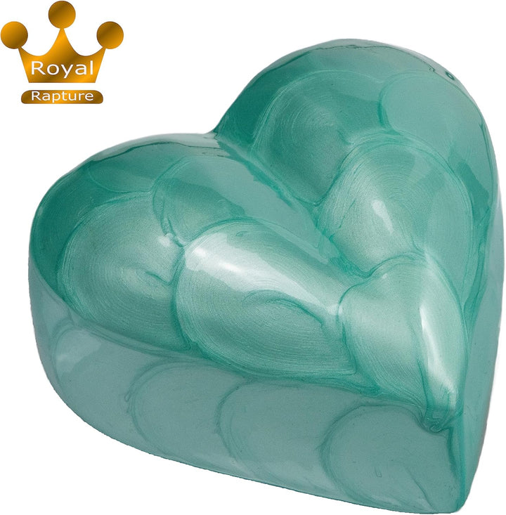 Urn for Ashes Funeral Cremation Memorial Keepsake Heart Love Urns Decorative Alloy (Green, 3") RHM01