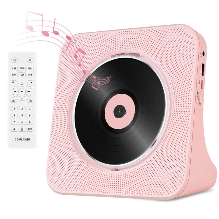 Bluetooth CD Player mit HiFi-Lautsprecher, CD-Player mit Fernbedienung, LED-Bildschirm, FM-Radio, AU