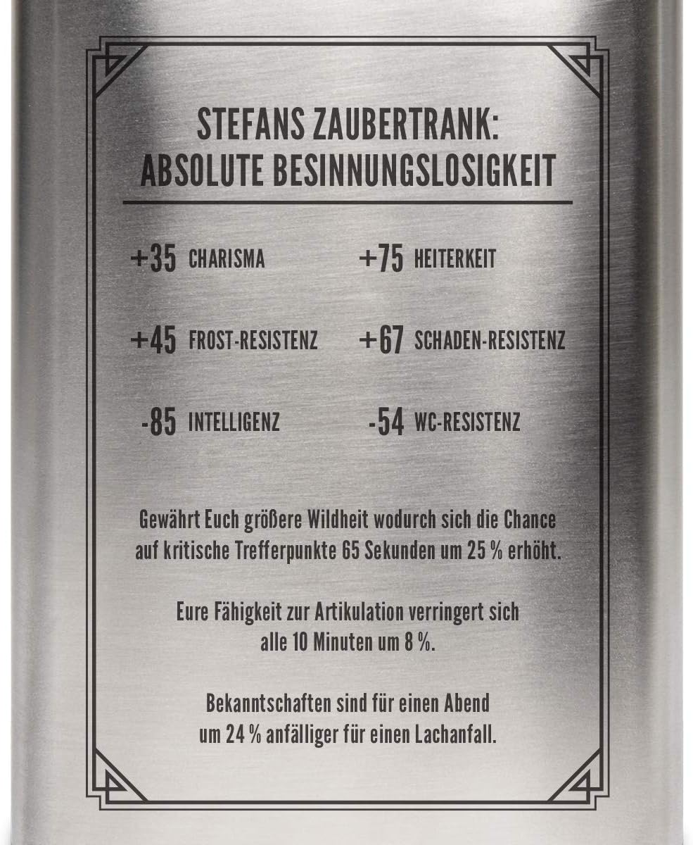Flachmann Edelstahl 237 ml 8 oz individuelle Gravur Geschenk - Ausrüstungsgegenstand, Ausrüstungsgeg