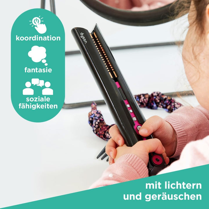 Casdon 73552 Dyson Supersonic & Corrale Deluxe Styling Set-Spielzeug-Glätteisen & Föhn mit echter Fu