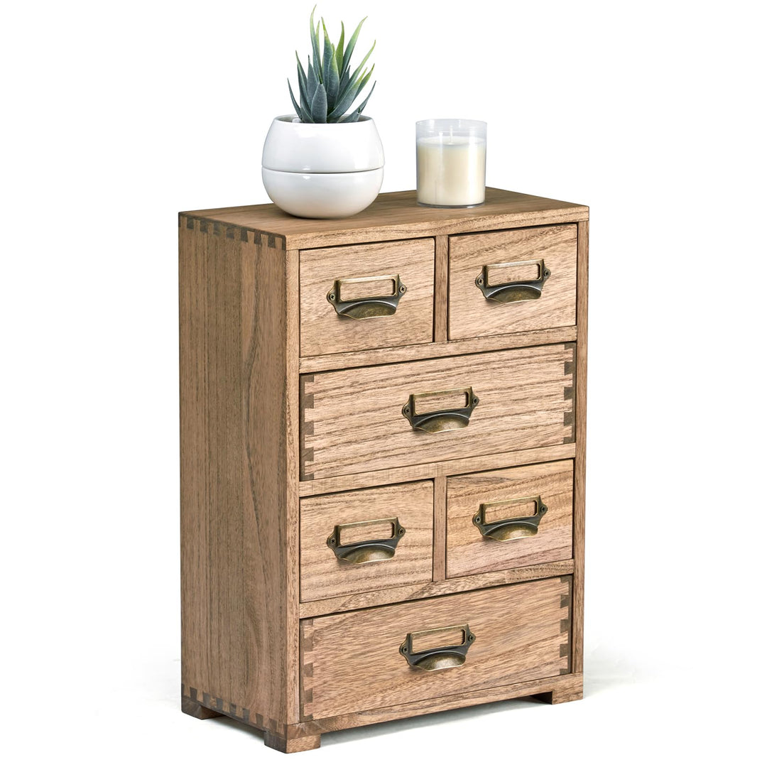 KIRIGEN Schreibtisch Schublade Schrank Storage Organizer 6 Schublade Mini Box mit Label Holder Griff