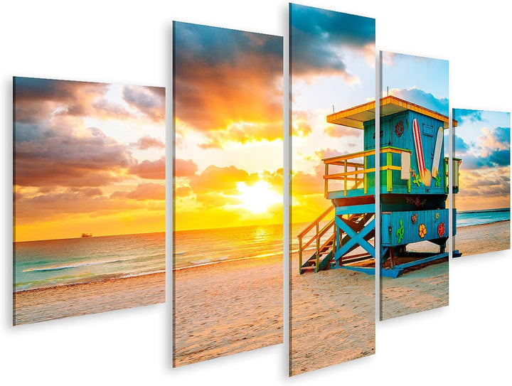 islandburner Bild auf Leinwand Miami South Beach Sunrise Florida Usa Bilder Wandbilder Poster Leinwa