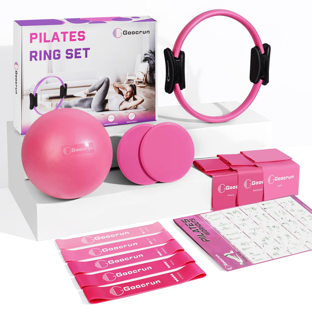 Pilates Ring Set Exercise Equipment with Exercise Bands Resistance Bands Set, Pilates Ball, Sliding
