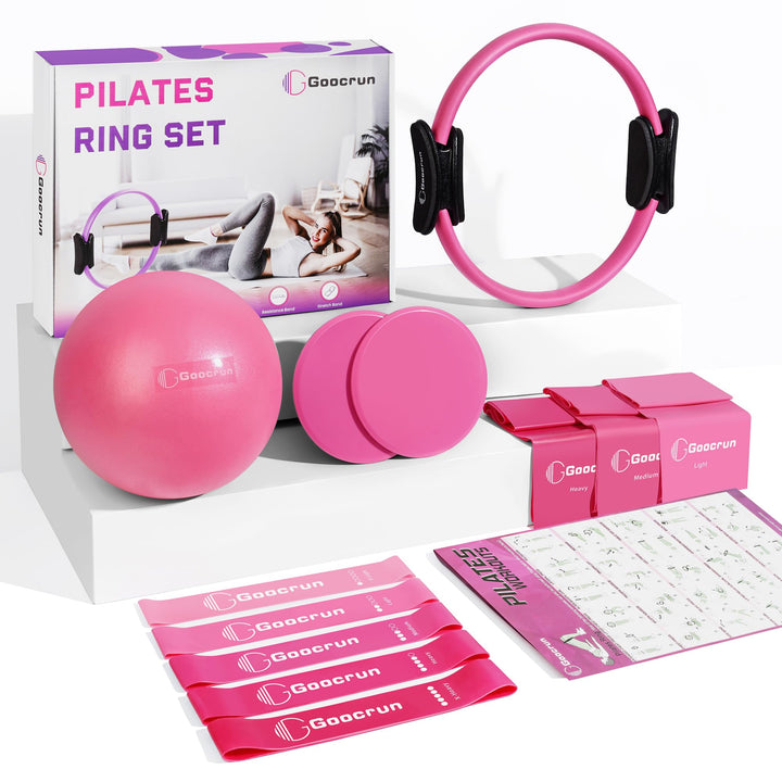 Pilates Ring Set Exercise Equipment with Exercise Bands Resistance Bands Set, Pilates Ball, Sliding