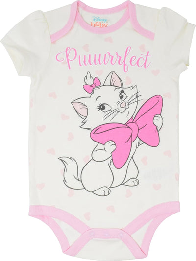 Disney Baby Girls 5 Pack Bodysuits 101 Dalmations Dumbo Bambi Aristocats 3-6 Months