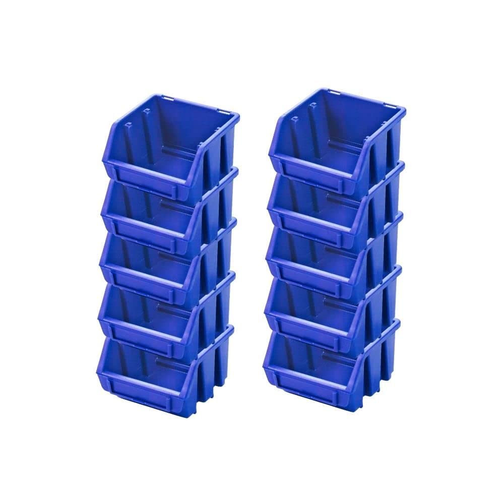 PROREGAL SuperSparSet 10x Sichtlagerbox 1 | HxBxT 7,5x11,6x11,2cm | Blau | Sichtlagerbehälter Sichtl