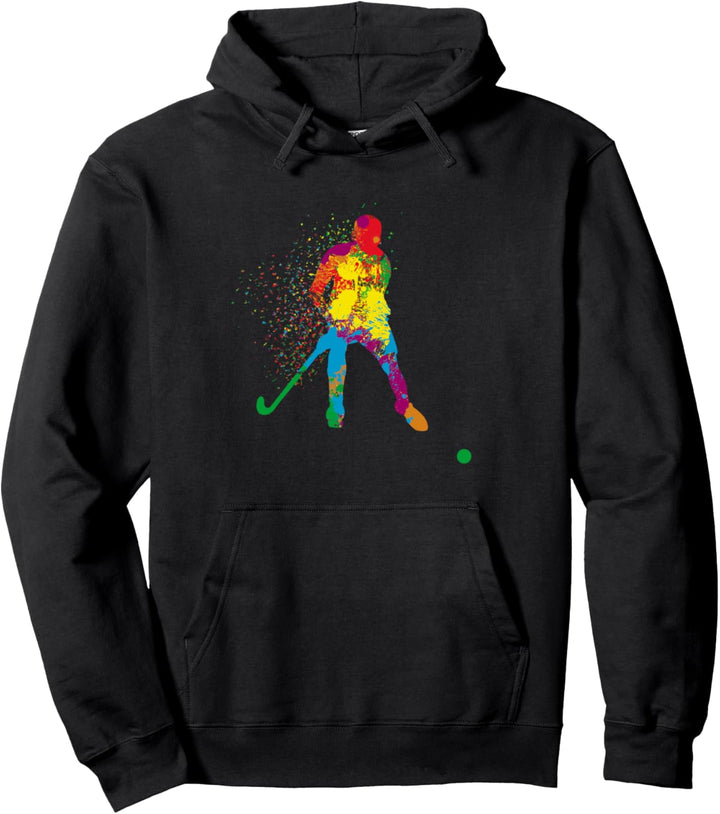Vintage Retro Feldhockey Spieler Pullover Hoodie