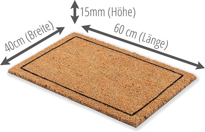 Carpido Fussmatte Kokos Rahmen Design – Sauberlauf 40x60 cm 2er Set – Türmatte Innen Bereich – antib
