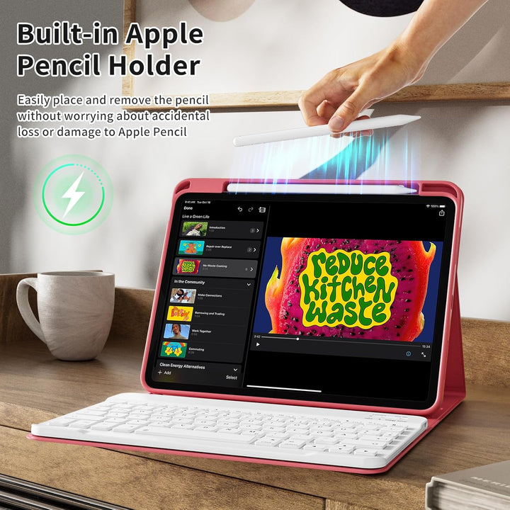 Hülle mit Tastatur für iPad (A16) 11 Zoll 2025/10. Generation 10.9 Zoll 2022, Deutsch QWERTZ Layout