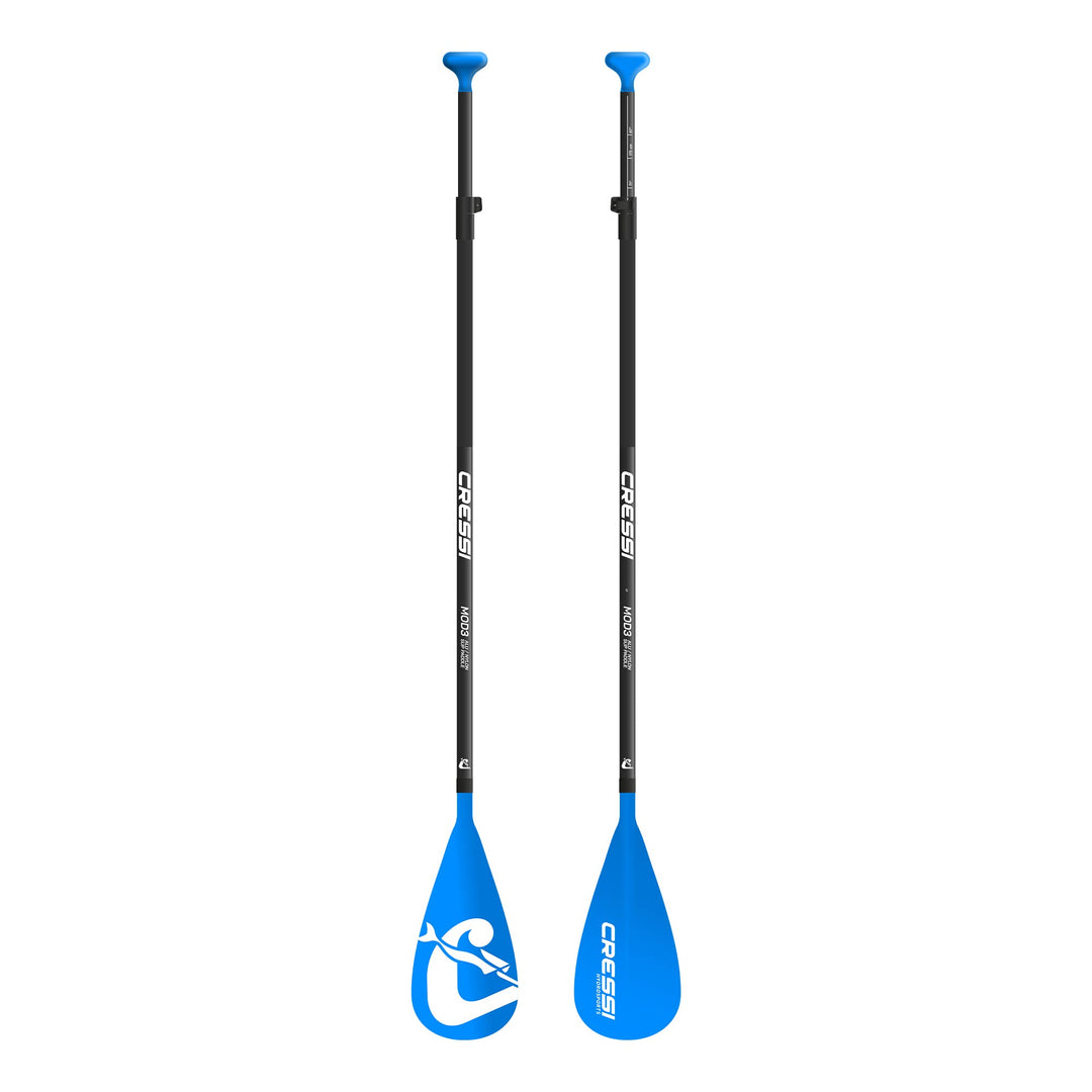 Cressi Unisex-Adult Mod3 Paddle Teleskoppaddel für SUP in DREI schwimmenden Modulen, Schwarz/Blau, O