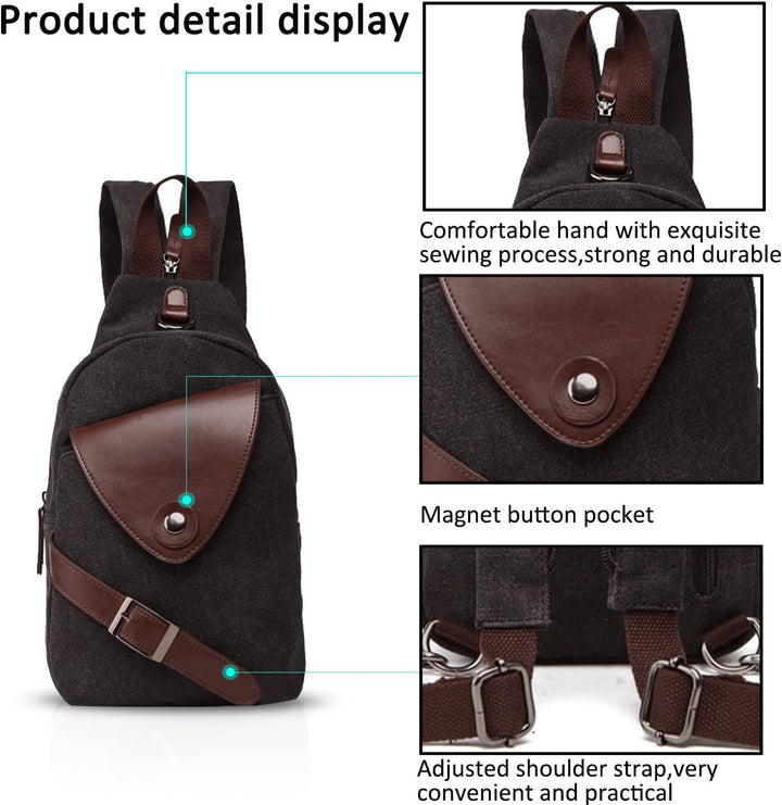 FANDARE Klassische Sling Bag Sport Rucksack Party Outdoor Tragbare Crossbody Tasche Damen/Herren Bre