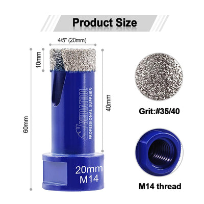 Diamant Fliesenbohrer Diamantbohrer Lochsäge - M14 für Fliesen Porzellan Keramik Marmor Granit Bohru