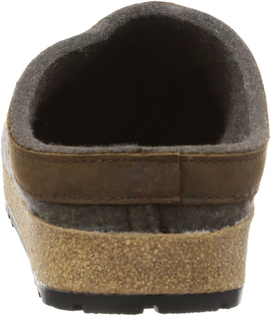 HAFLINGER 713001 Schuhe Damen Hausschuhe Pantoffeln Wolle Grizzly Torben 38 EU Braunmeliert, 38 EU B