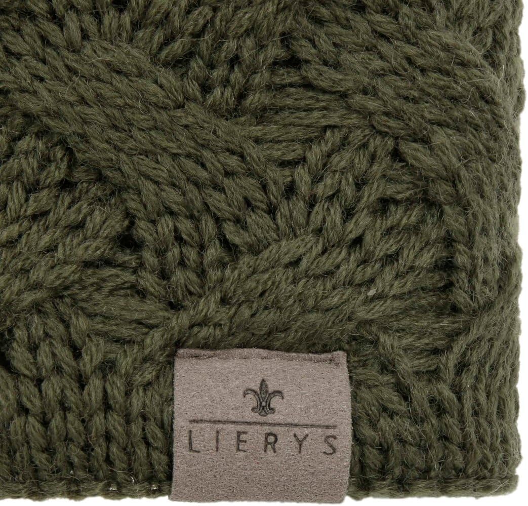 LIERYS Fauske Stirnband Damen mit Schurwolle 55-60 cm - Made in Germany - 10,5 cm breit - Innenfutte