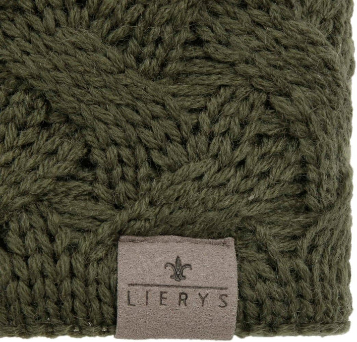 LIERYS Fauske Stirnband Damen mit Schurwolle 55-60 cm - Made in Germany - 10,5 cm breit - Innenfutte