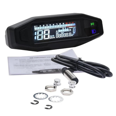 KAOLALI Universal-Digital-Tachometer für Motorrad, mit LCD-Display, Vergaser, Kilometerzähler mit Se