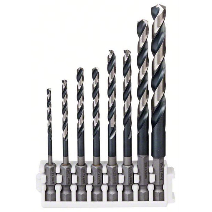 Bosch Professional 8tlg. Impact Control HSS Spiralbohrer Set (für Metall, Zubehör Schlagbohrmaschine