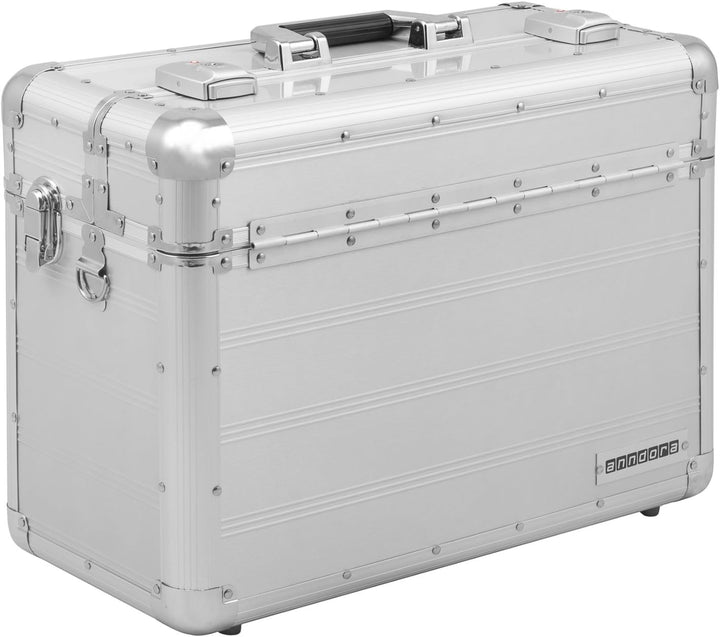 anndora Pilotenkoffer Businesskoffer TSA Schlösser Aluminium Oberfläche - Silber, Silber
