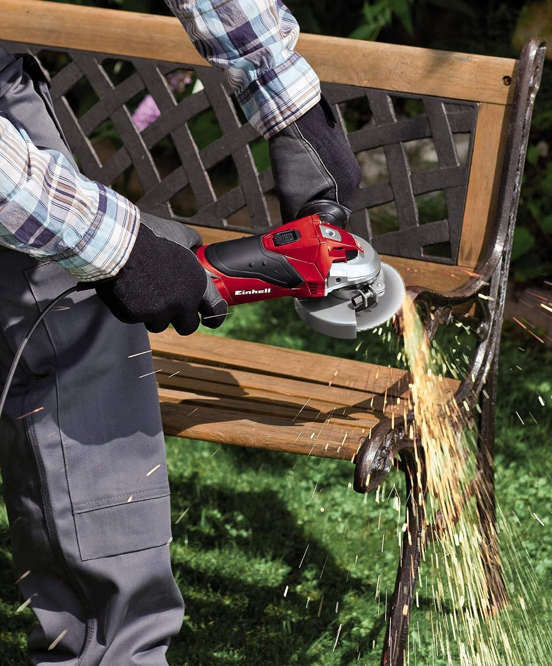 Einhell Winkelschleifer TE-AG 125 CE (1100 W, Scheibe Ø 125 mm, Konstantelektronik, Schutzhaube, Sch