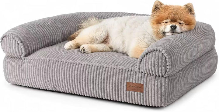 FUKUMARU Katzensofa Bett, Corduroy Gemütliches Katzenbett für drinnen mit abnehmbarem waschbarem Bez