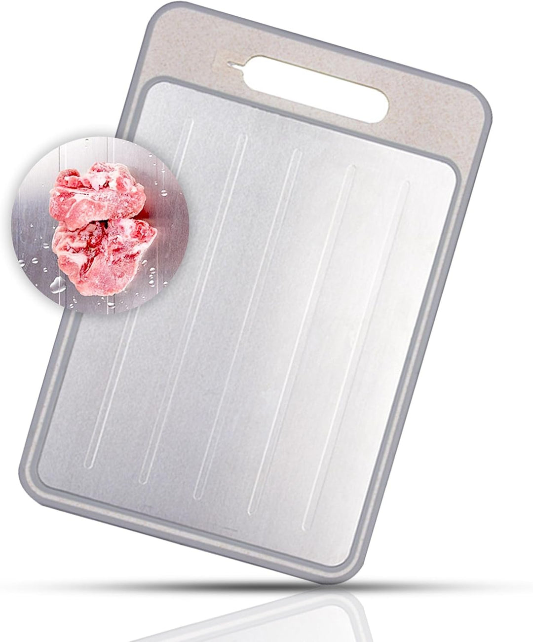 FISHTEC - 4 in 1 Auftaubrett - Vorderseite zum Auftauen, Rückseite zum Schneiden, Oberfläche zum Ras