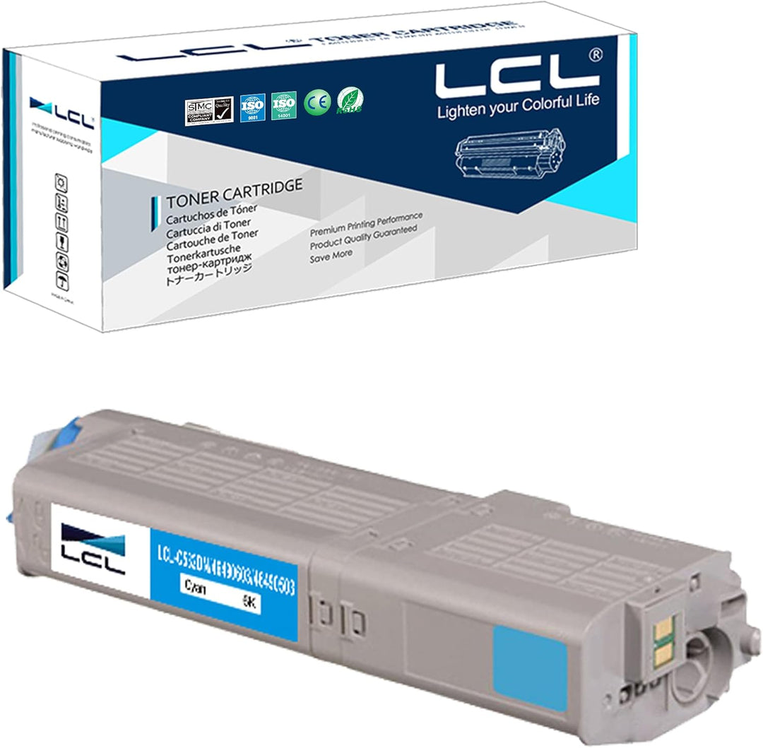 LCL Kompatibel Tonerkartusche C532DN C542DN MC563DN MC573DN 46490403 46490607 6000Seiten (1Cyan) Ers
