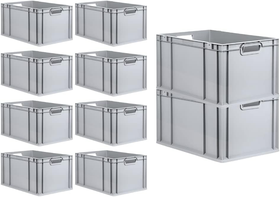 PROREGAL SuperSparSet 10x Eurobox NextGen Grip | HxBxT 32x40x60cm | Griffe offen | Verstärkter Boden