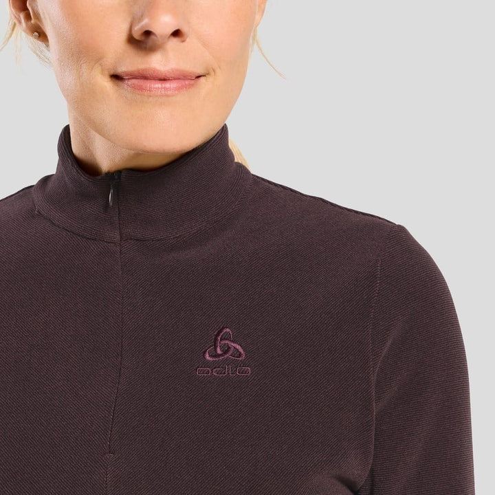 Odlo Damen Roy 1/2 Zip Longsleeve Fudge - Black S, Fudge - Black S