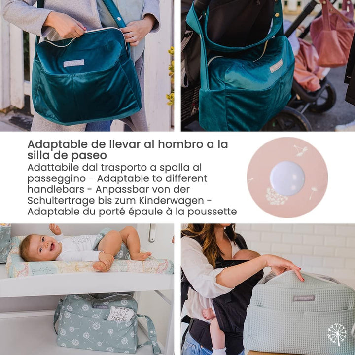 MIMUSELINA Kinderwagentasche | Grosse Kinderwagen Organizer | Perfekte Organisation mit 7 Fächern |
