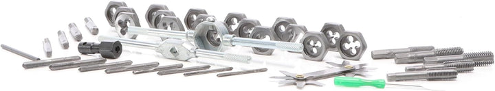 Wiltec Gewindeschneider Set 7-tlg. mit Schneidkluppe aus Stahl, Rohrschneider mit 4 Schneidköpfen, S