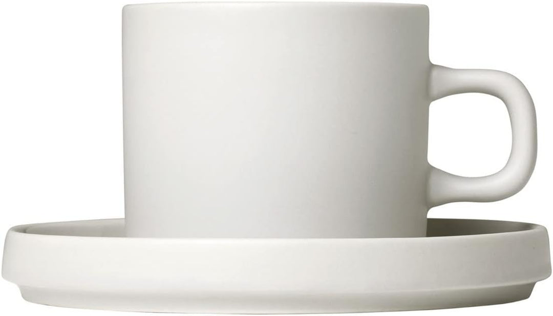 blomus -PILAR- Set 2 Kaffeetassen aus Steingut, Moonbeam, 200 ml Fassungsvermögen, schlichte Eleganz