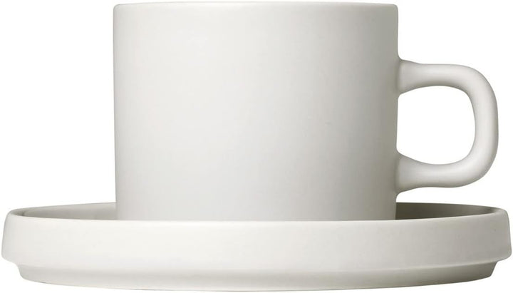 blomus -PILAR- Set 2 Kaffeetassen aus Steingut, Moonbeam, 200 ml Fassungsvermögen, schlichte Eleganz