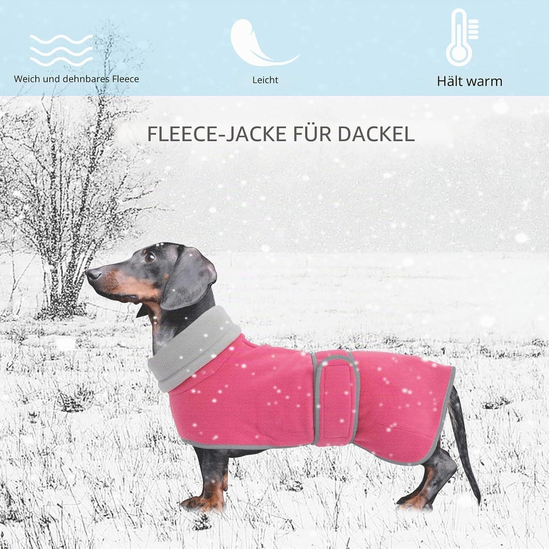 Geyecete -Gemütlich Polarfleece Winter hundemantel fur Dackel,Miniatur Dackel fleece hundepullover,H