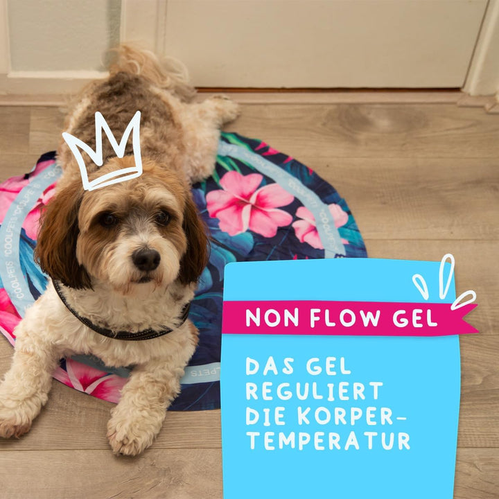 Coolpets Tropical Premium Kühlmatte - Geeignet für Hunde - rutschfest - Dicke Polyester-Aussenschich