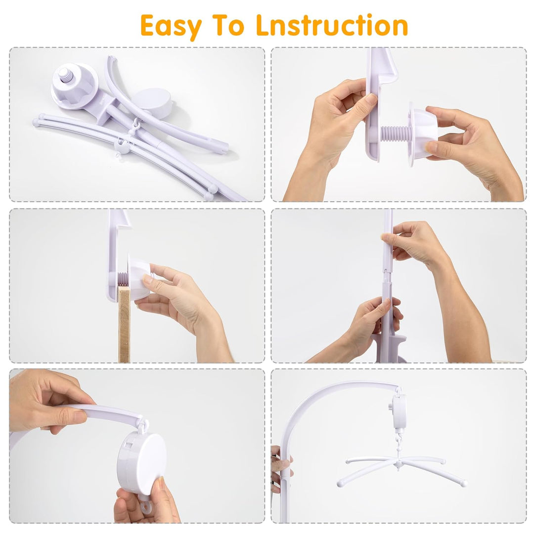 Mobile Halterung für Babybett Kinderbett Mobile Arm mit Mechanische Spieluhr Mobile Halter für Aufhä