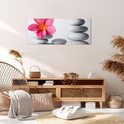 Wandbilder Dekoration Wohnzimmer Spa buddhismus ruhig blume Panorama Bilder auf Leinwand 120x50cm Le