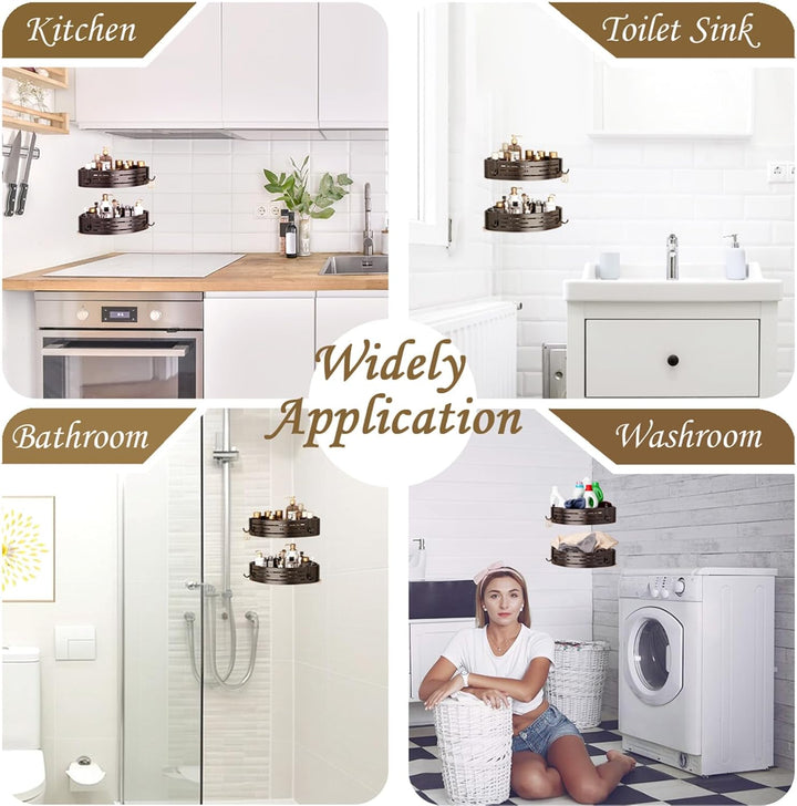 Duschablage ohne Bohren - Der perfekte Badezimmer Organizer! Eckregal für Dusche & Bad mit 4 Haken.