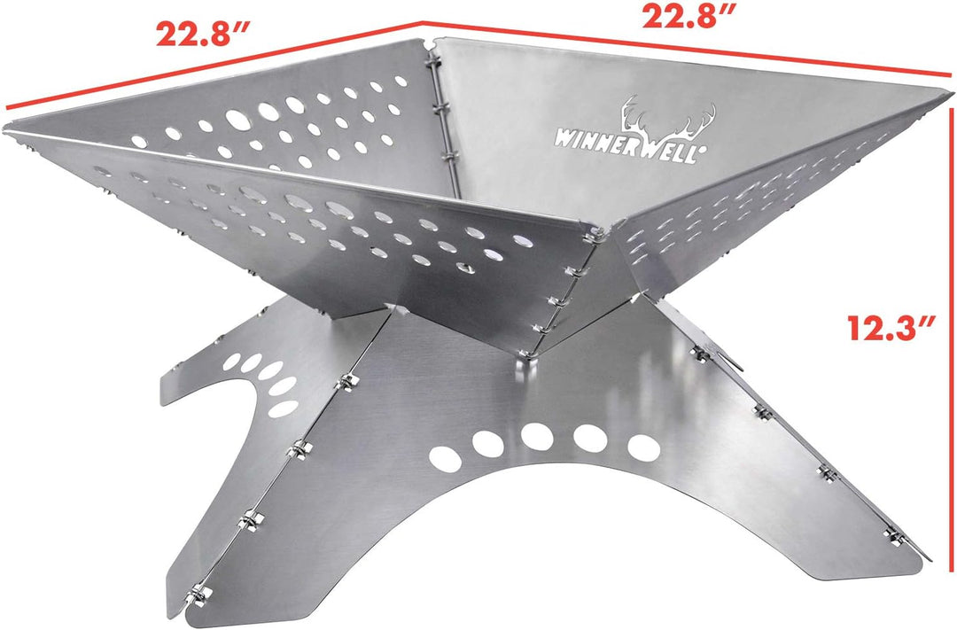 Winnerwell Flatfold Feuerstelle - XL | Portable Edelstahl Feuer Pan