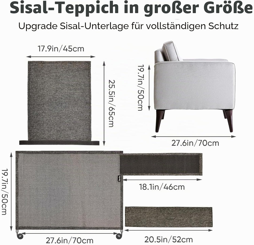 NATUYA Kratzschutz Sofa Katze Möbelschoner von Katzen - Katzenmöbel Schutz,Kann entfernt Werden, ohn