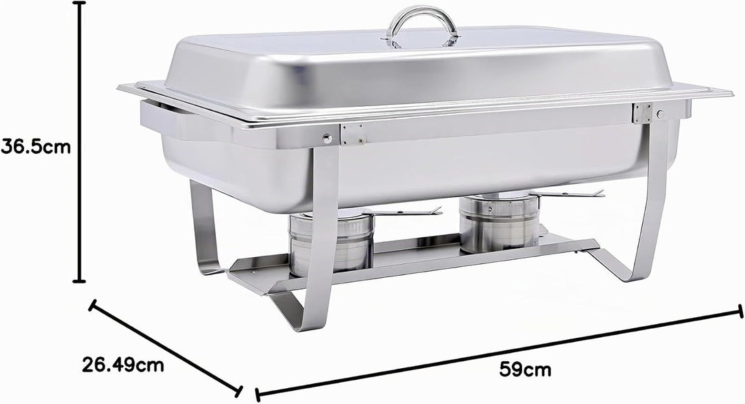 GN-Chafing Dish Speisewärmer Komplettset 1/2 inkl. Gestell mit Tragegriffen und Deckelhalterung, Was