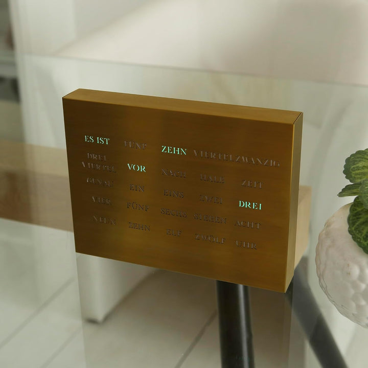 build-yours Elegante BoxClock Digitale Tischuhr - Moderne LED Schreibtischuhr mit WLAN und verstellb