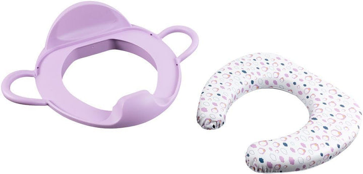 Poupy WC-Verkleinerer für Kinder, weich, lila, mit zwei Griffen, einer Rückenlehne und einem grossen
